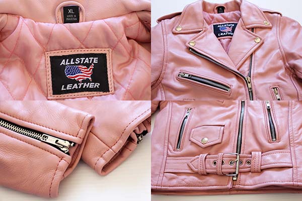 ALLSTATE LEATHER ダブルライダース レザージャケット ピンク キッズ