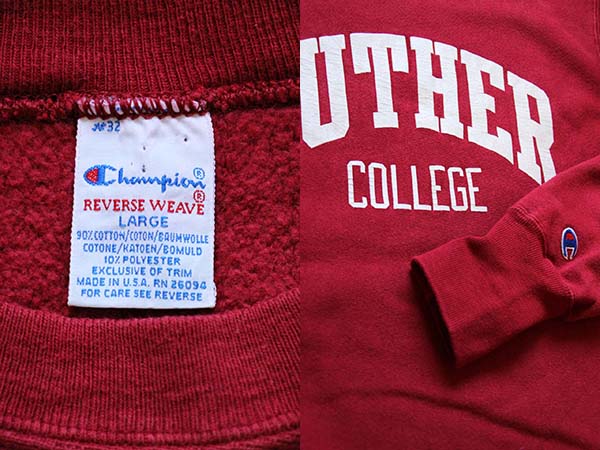 90s USA製 Championチャンピオン LUTHER リバースウィーブ スウェット