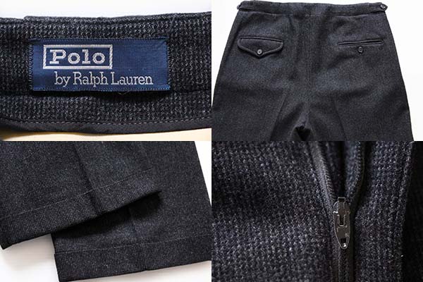 90s ポロ ラルフローレン ツータック スラックス ツイード ウール