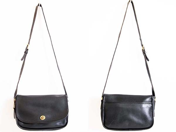 USA製 COACH オールド コーチ レザー ショルダーバッグ 黒☆903