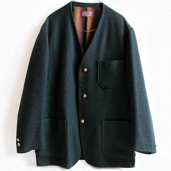 50s PENDLETONペンドルトン ノーカラー ウール テーラードジャケット