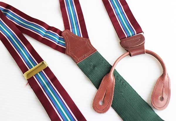 USA製 ポロ ラルフローレン ストライプ ボタンタブ式 サスペンダー☆02