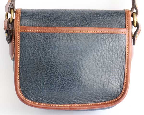 USA製 COACH オールド コーチ レザー ショルダーバッグ ミニ 紺×茶