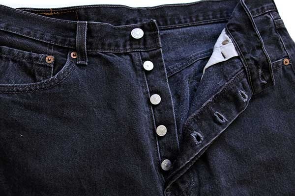 90s USA製 Levi'sリーバイス 501 ペンキ飛び カットオフ ブラック