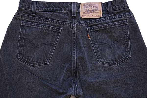 90s USA製 Levi'sリーバイス 560 ブラック デニムパンツ w34 L32☆18