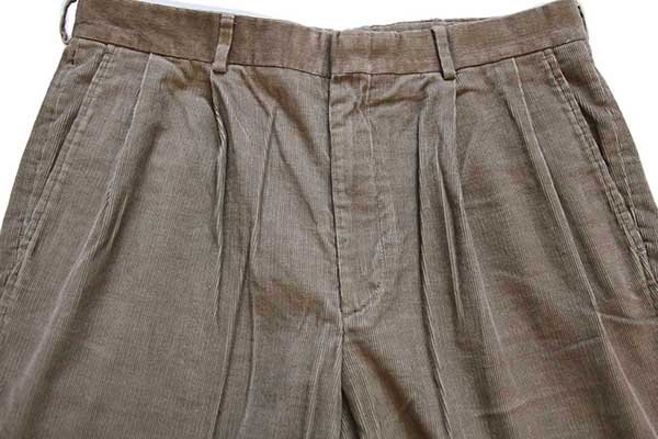 90s USA製 LANDS'ENDランズエンド ツータック スラックス コーデュロイ