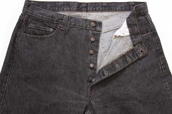 80s USA製 Levi'sリーバイス 501 先染め ブラック デニムパンツ w38