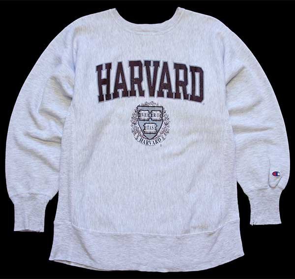 90s USA製 Championチャンピオン HARVARD ビッグロゴ ひび割れプリント