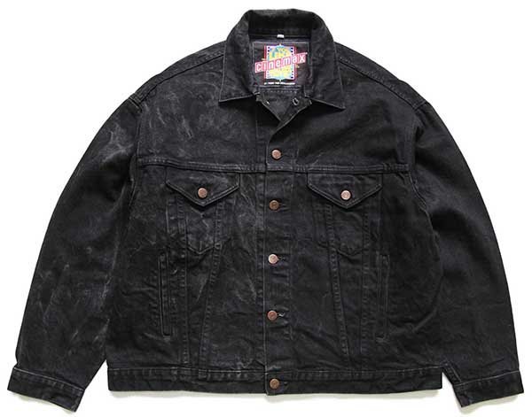 90s USA製 IF YOU LIKE MOVIES cinemax 刺繍 ブラック デニム