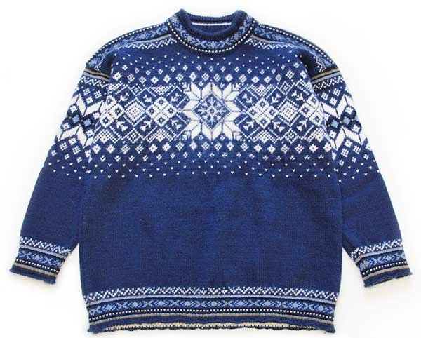 00s ノルウェー製 DALE OF NORWAY 雪柄 ノルディック柄 ウールニット