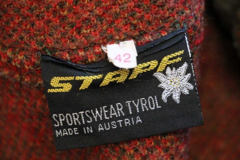 オーストリア製 STAPF 風景柄 アート スタンドカラー チロリアン