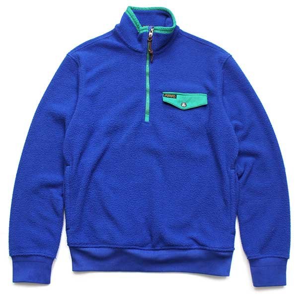 ポロ ラルフローレン ハーフジップ プルオーバー フリース 青×緑 M