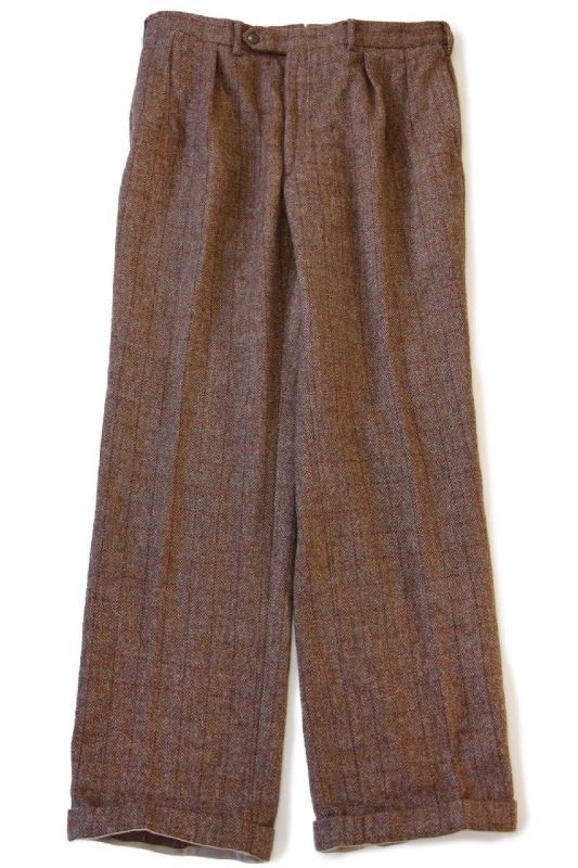 90s ポロ ラルフローレン チェック ツータック スラックス ツイード