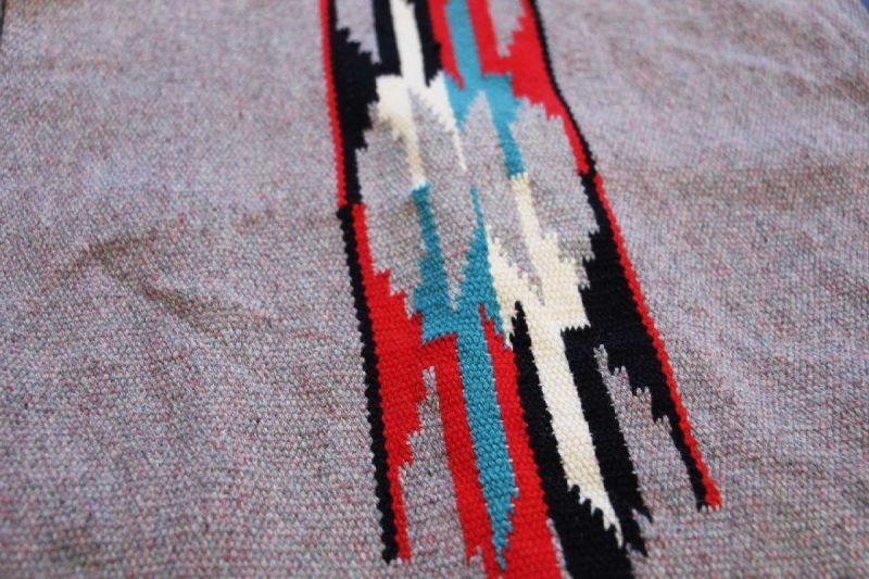 40s SOUTHWEST ARTS&CRAFTS ネイティブ柄 コンチョボタン チマヨ ラグ