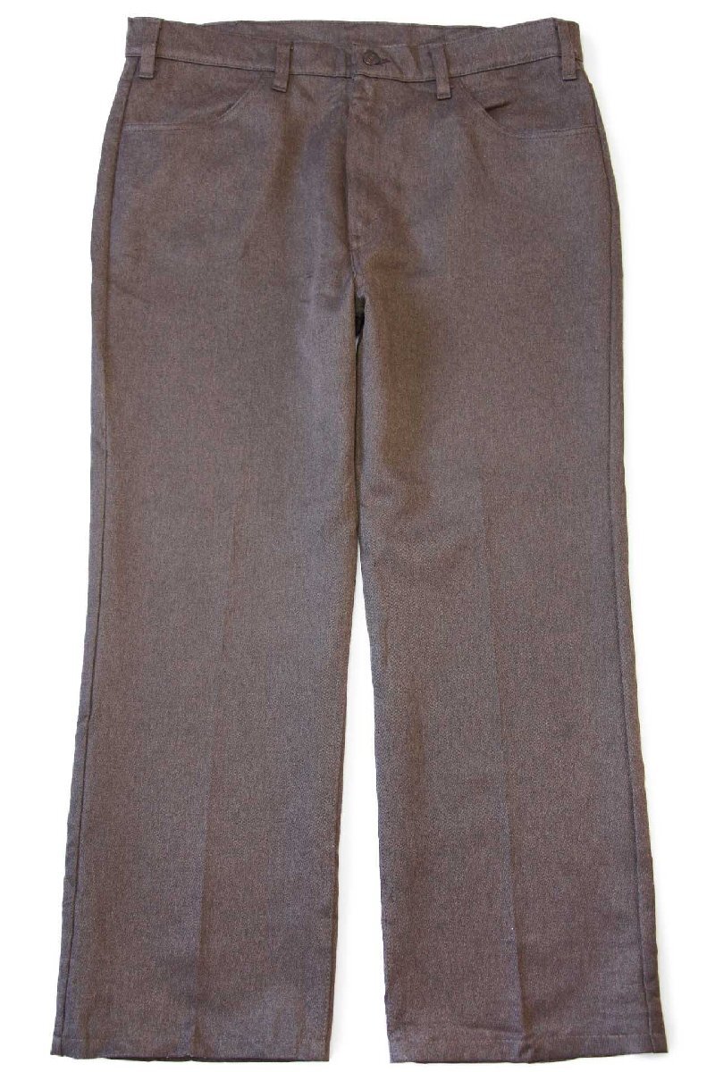 80s USA製 Levi'sリーバイス 517 ポリエステルパンツ 杢ブラウン w38