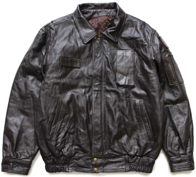 90s イタリア製 VERA PELLE キルティングライナー フライト レザー