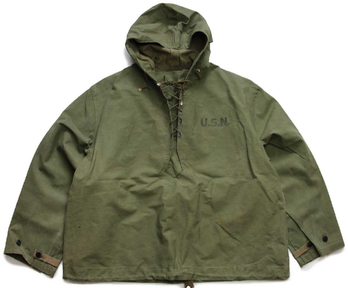 40s 米軍 U.S.NAVY N-2 デッキ レインパーカー オリーブドラブ