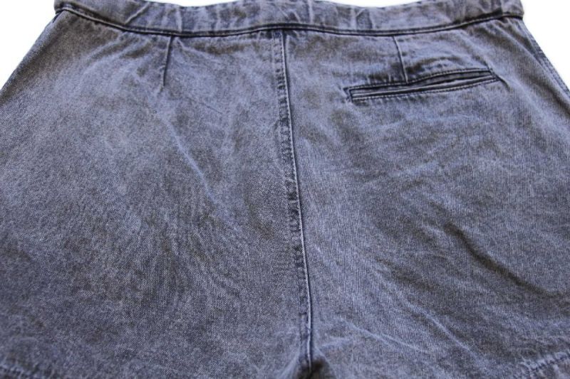 90s イタリア製 NIKEナイキ ロゴ刺繍 ブラックデニム ショートパンツ