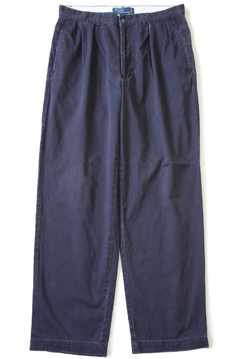 90s ポロ ラルフローレン ANDREW PANT ツータック コットン チノパン