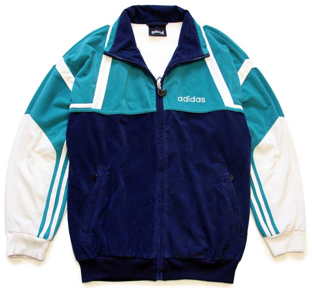 90s adidasアディダス トレフォイル マルチカラー 切り替え ハイネック