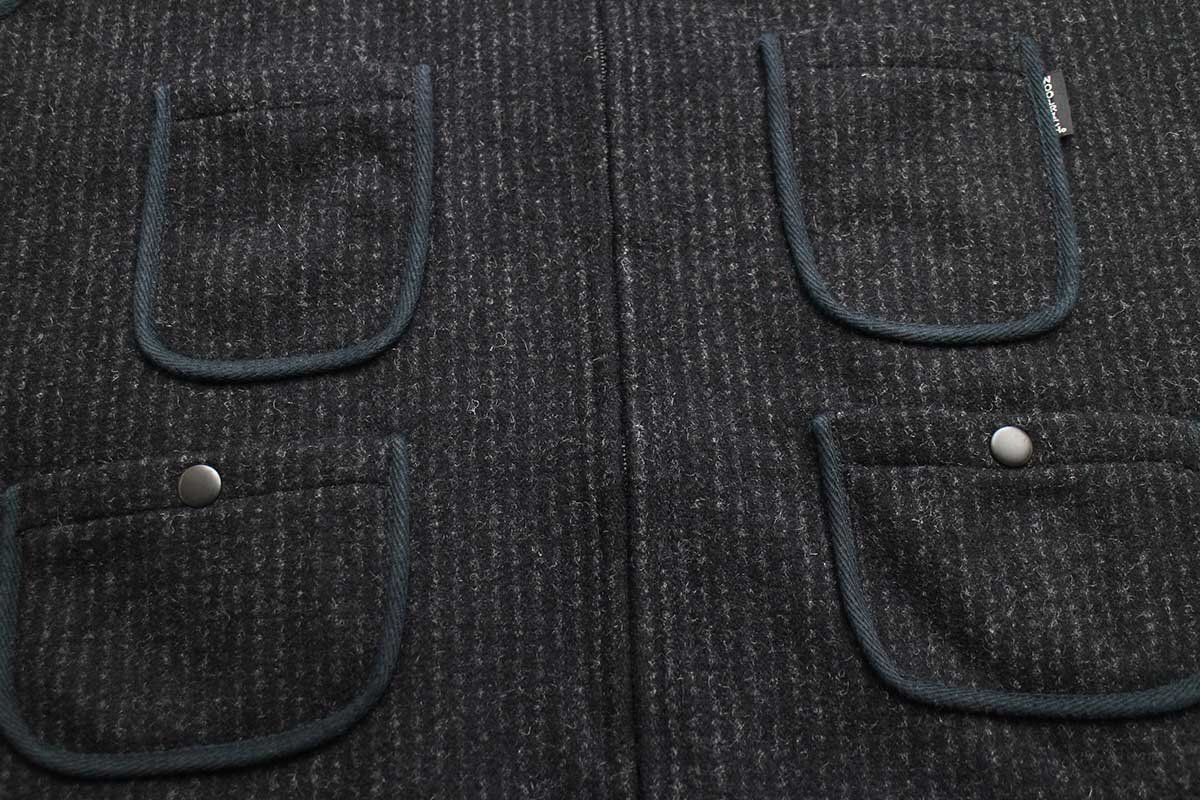 Woolrichウールリッチ チョークストライプ ノーカラー パチポケ ウール