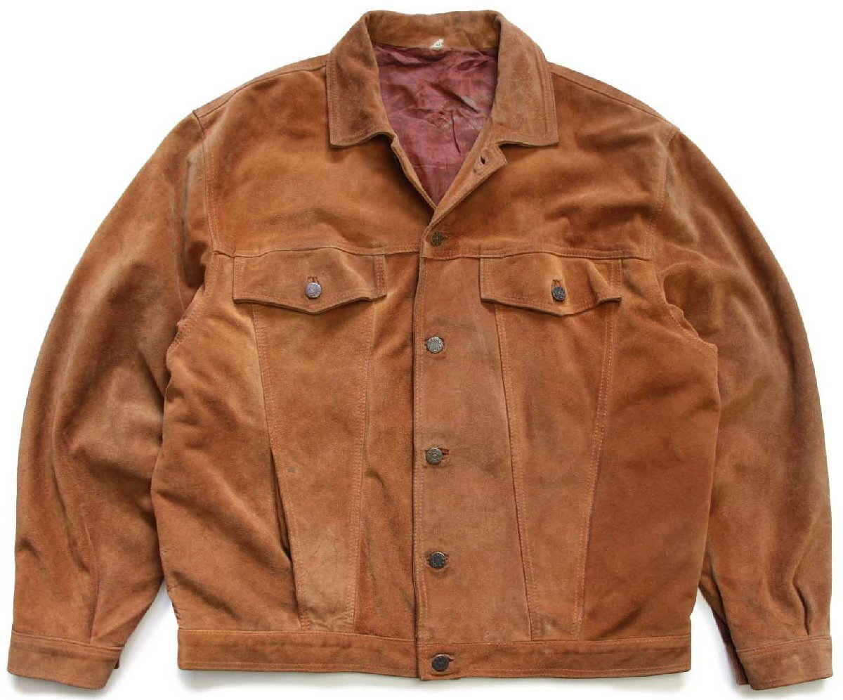 90s イタリア製 UNKNOWN サードタイプ スエード レザージャケット 4