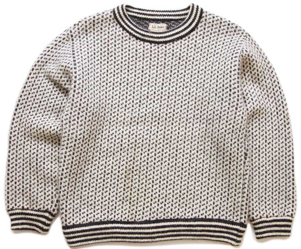 90s ノルウェー製 L.L.Bean ノルウェージャン バーズアイ ウールニット