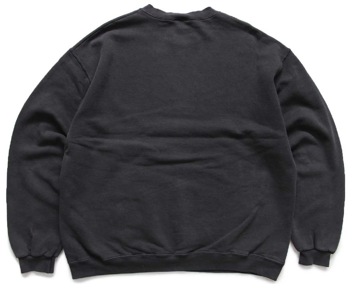90s BIKE 無地 前V スウェット 黒 フェード XL☆ブランク - Sixpacjoe