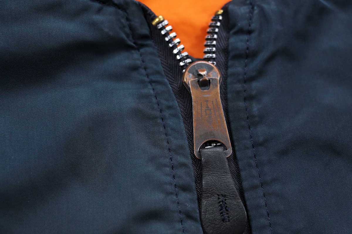 90s USA製 ALPHAアルファ パッチ付き MA-1 フライトジャケット 紺 XXL