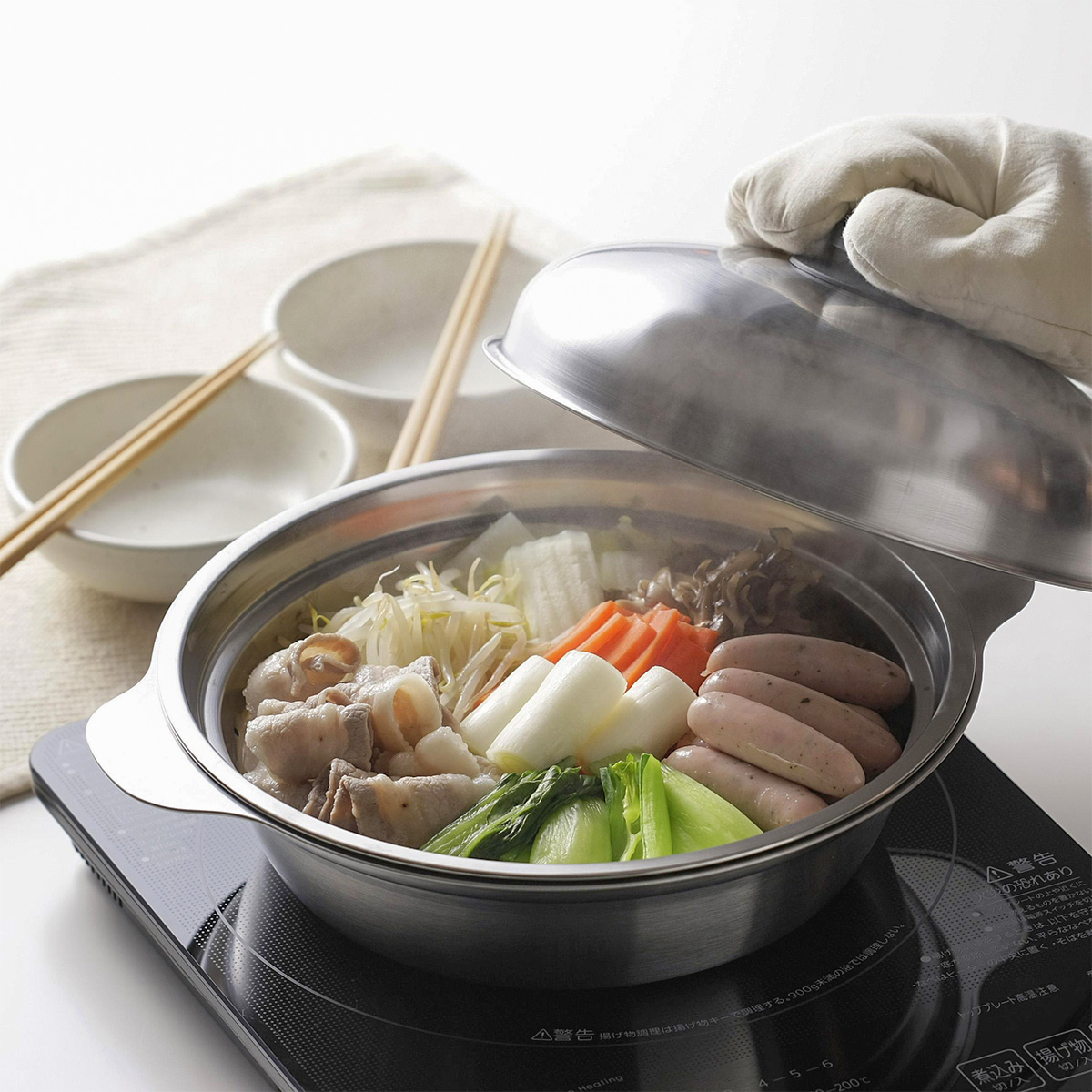 IH対応アルミ芯3層鋼土鍋風なべ 26cm | 下村企販株式会社