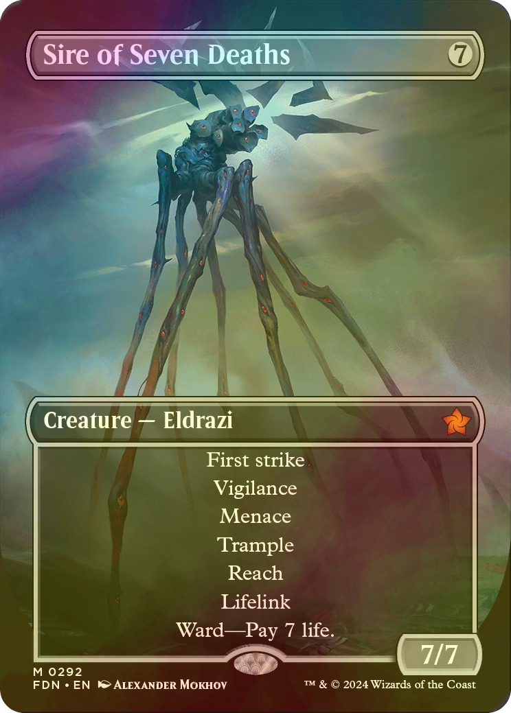 mtg】七つの死の種父 英語版ボーダーレスFoil ファウンデーションズFDN