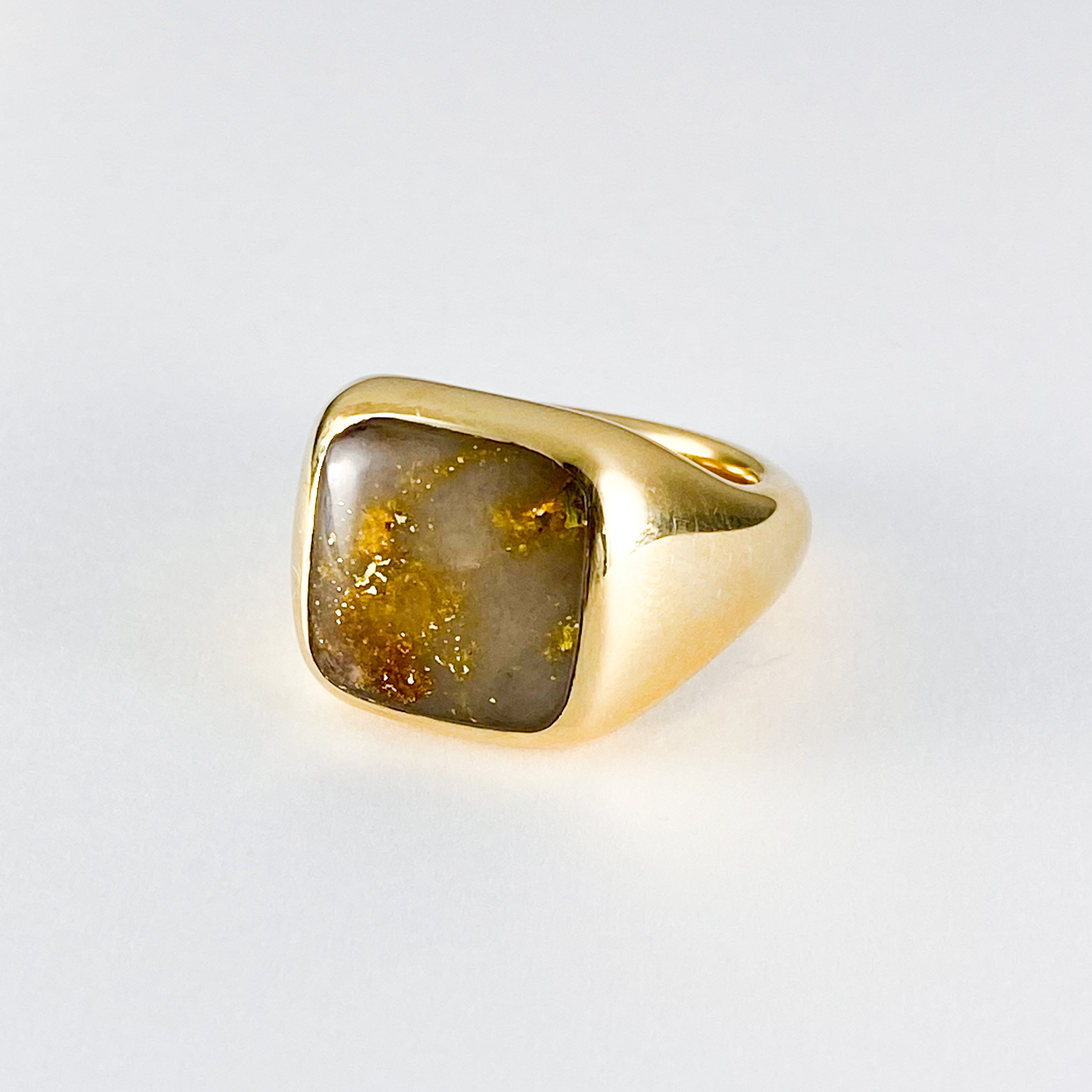 天然石ゴールド k18 Ring 336 | ターコイズ・メンズシルバー