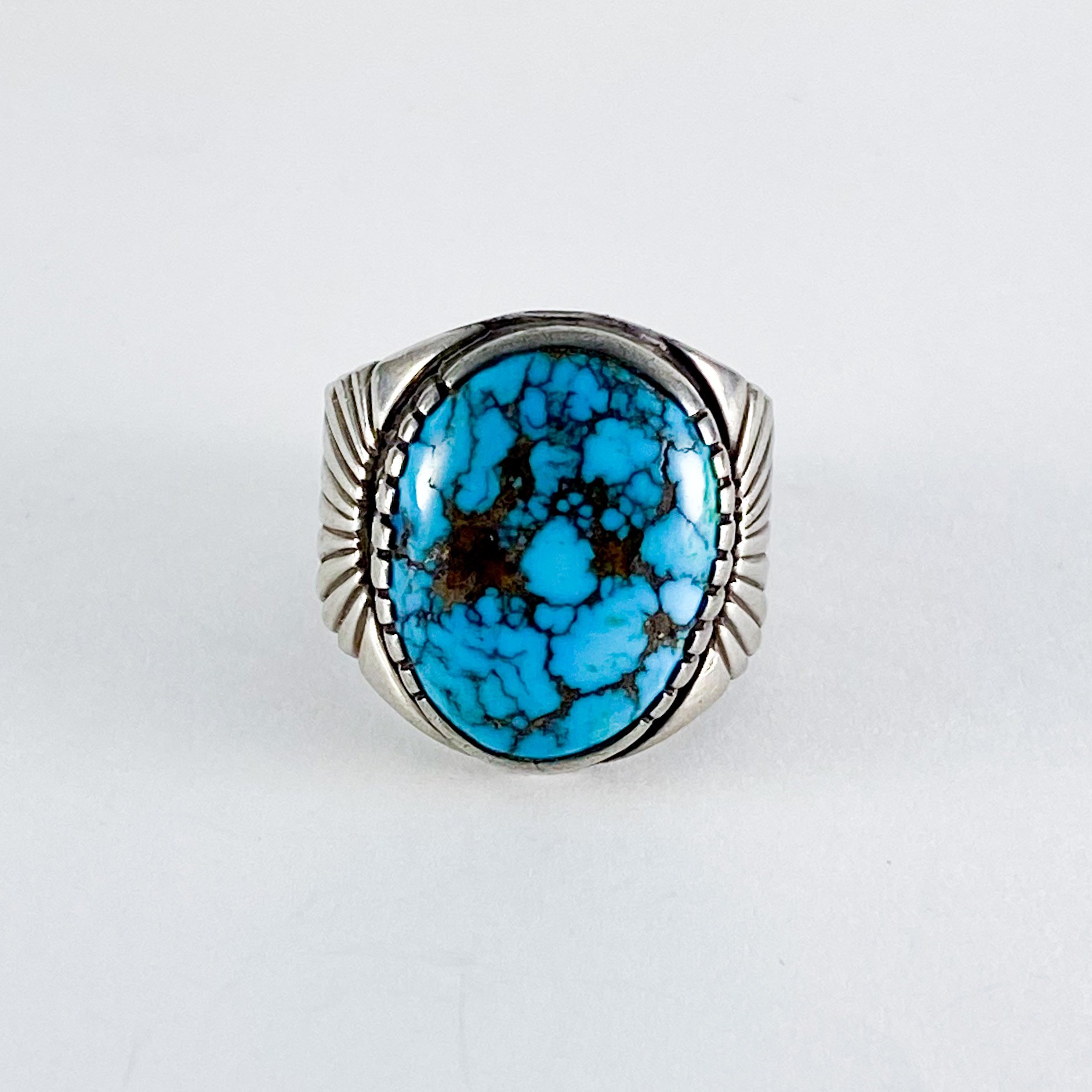 Lee Yazzie Nevada Blue turquoise ring 459 | ターコイズ・メンズ