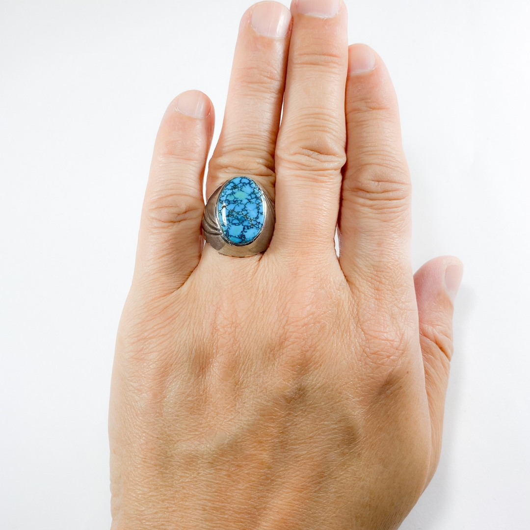 Number Eight Turquoise Ring 412 | ターコイズ・メンズシルバー