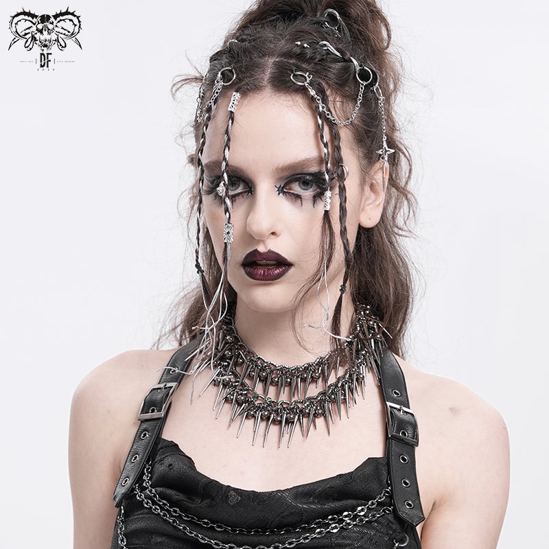 Punk Double Chain Spike / ネックレス【Devil Fashion】 | Spider