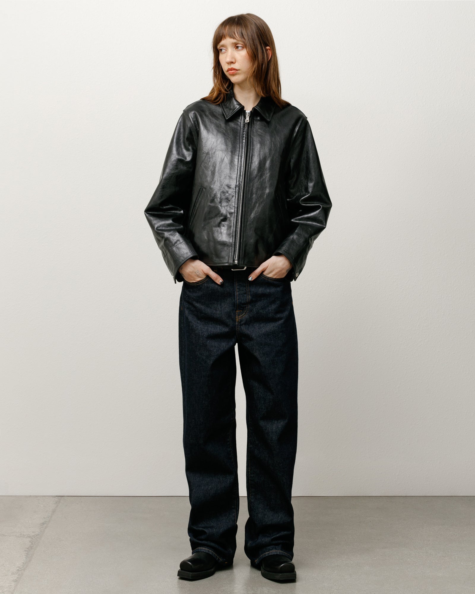 Garage Jacket Leather – Black | Outerwear | Stüssy