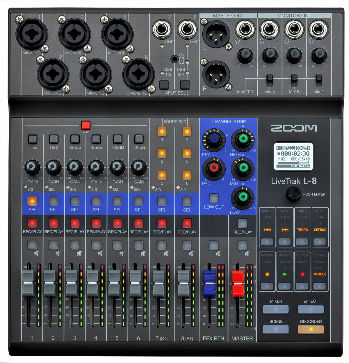 Zoom LiveTrak L-8 Analog mixing desk