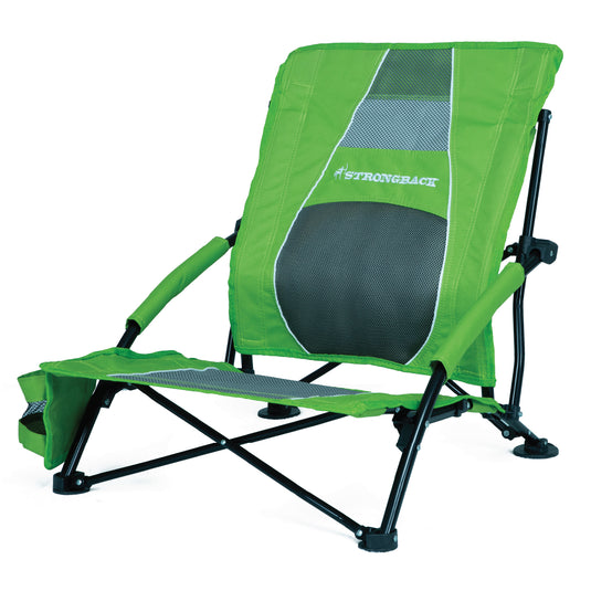 STRONGBACK Low Gravity Beach Chair - Lime Green & Grey Mesh BEST