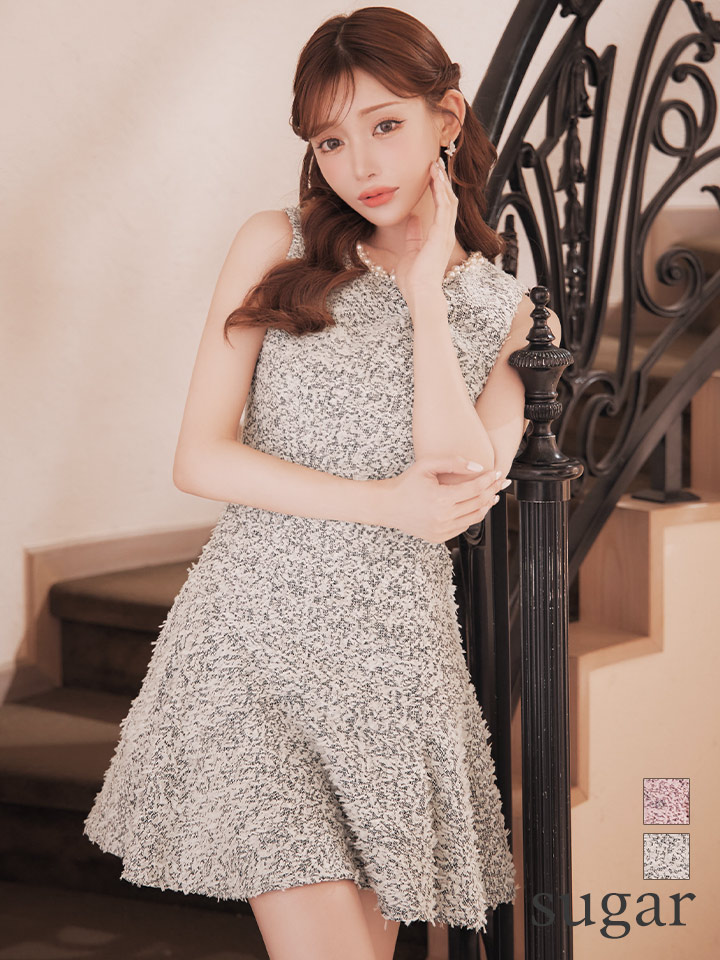 XS-Lサイズあり【ERUKEI エルケイ】ツイード/ ネックパール