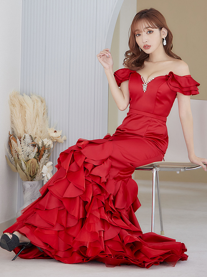 Lサイズあり【JEAN MACLEAN/ジャンマクレーン】フリル/ オフショル