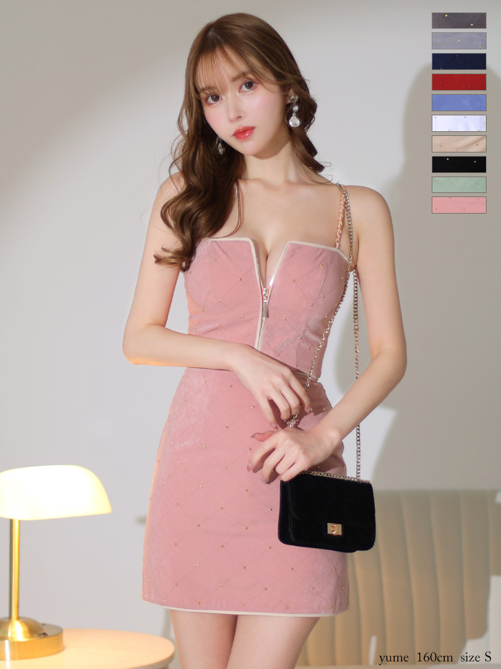 XSサイズあり【Glossy/グロッシー】スタッズ/ キルティング/ フロント