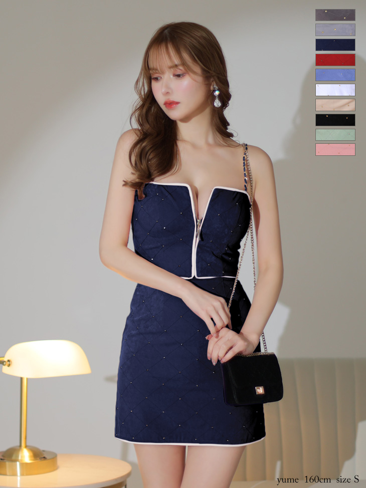 XSサイズあり【Glossy/グロッシー】スタッズ/ キルティング/ フロント