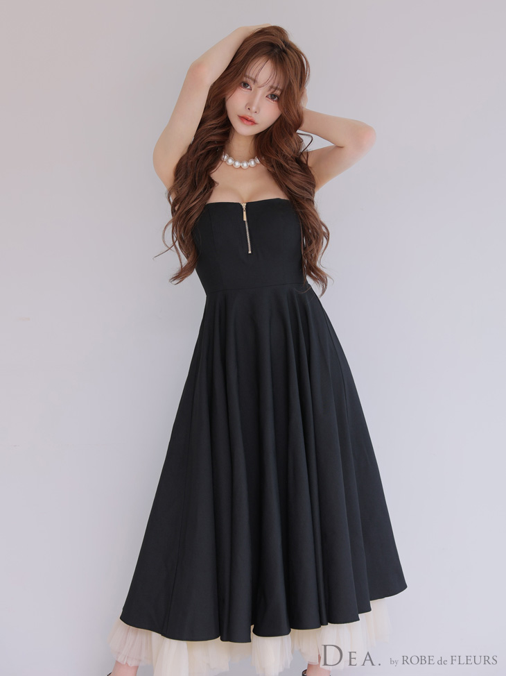 XS-Lサイズあり【DEA./ディア】チュール/ レイヤード/ センタージップ