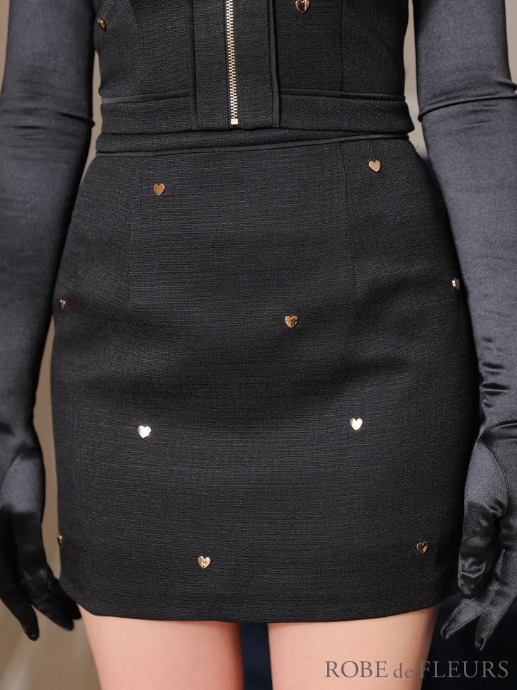 XSサイズあり【ROBE de FLEURS/ローブドフルール】ハートスタッズ