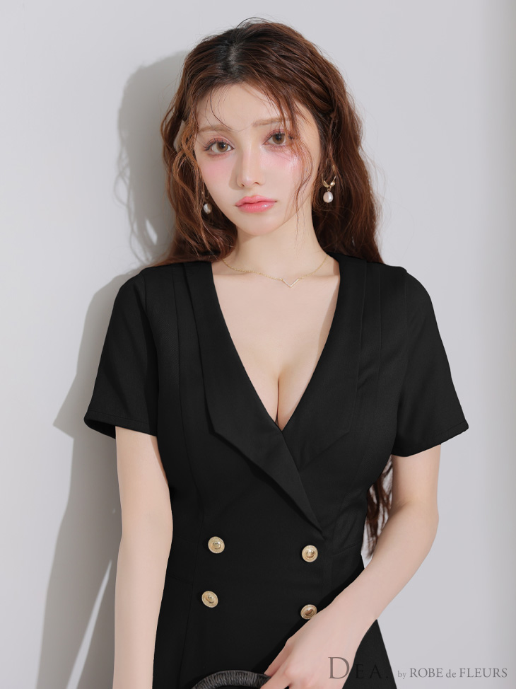 XS-Lサイズあり【DEA./ディア】襟付き/ ダブルボタン/ プリーツ/ 半袖