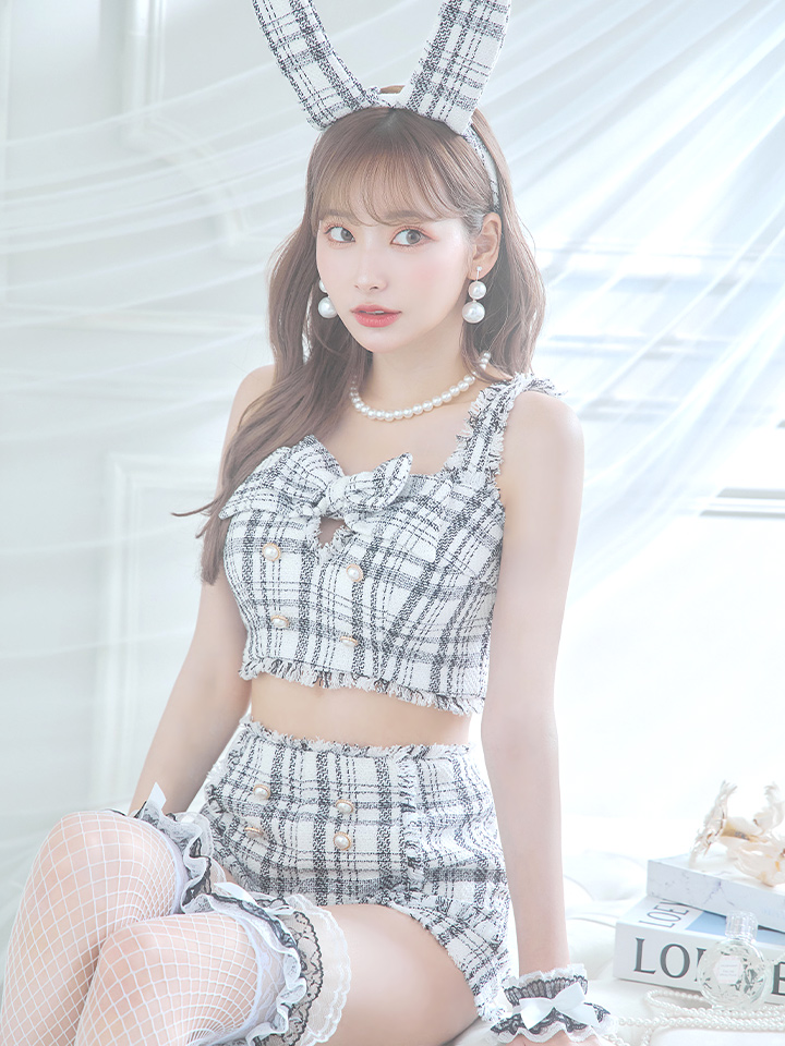 SALE!!】【即日発送】【ハロウィン】ツイードバニーリボンセットアップ