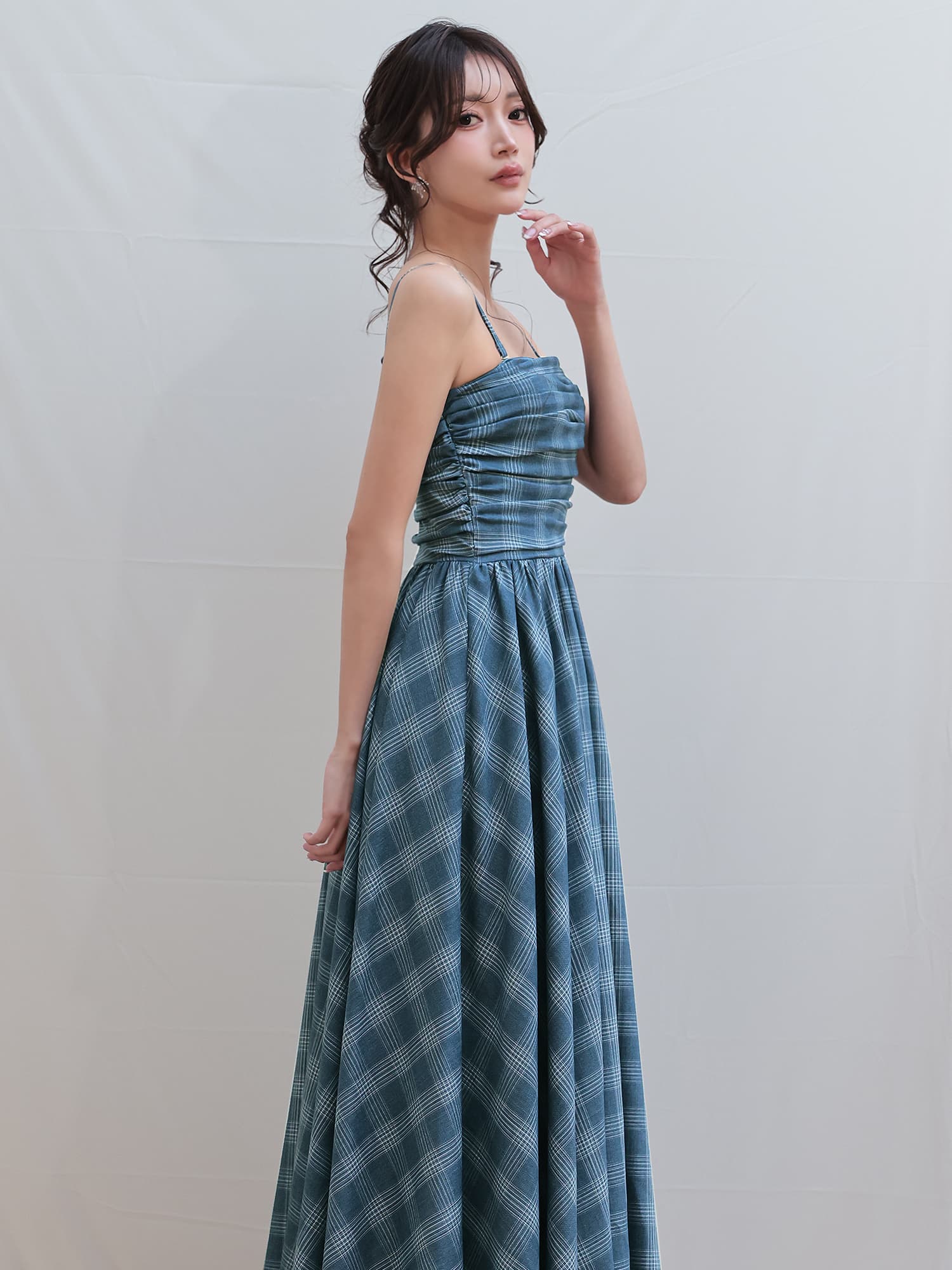 XSサイズあり【Veautt/ヴュート】ベアトップ/ ギャザー/ チェック