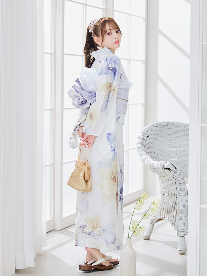 即日発送】セパレートタイプ シャーベットフラワー牡丹浴衣【浴衣4点