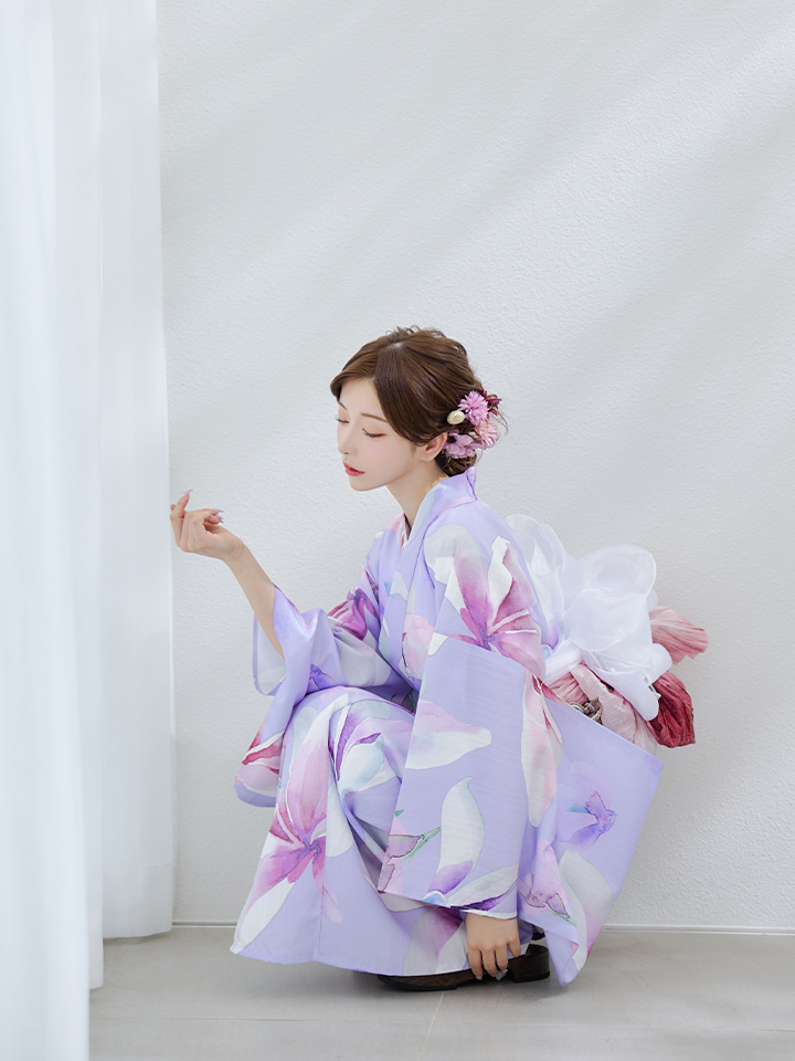 ミストレアス ふんわり淡桃に咲くマグノリア浴衣 即日発送