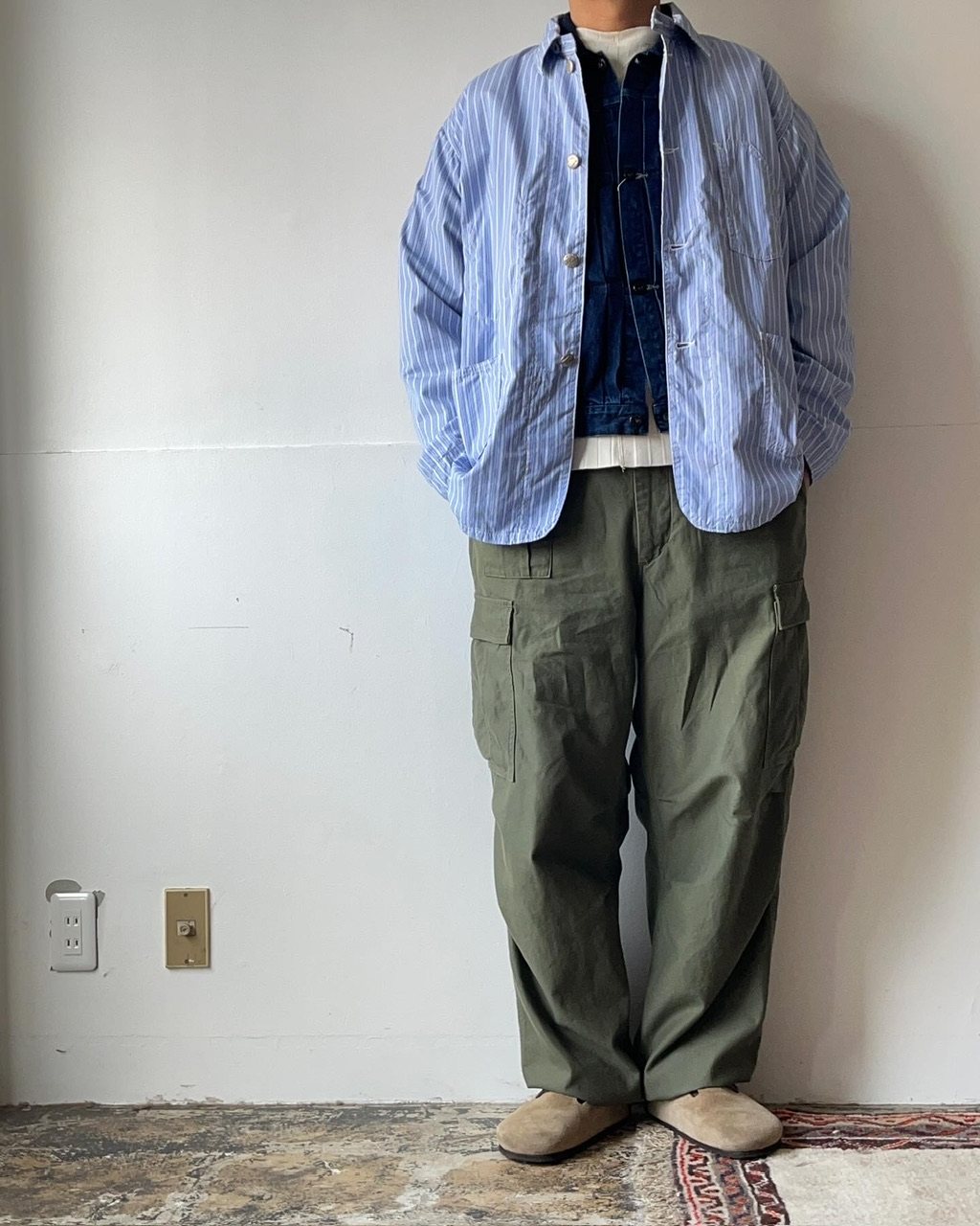 POST O'ALLS(ポストオーバーオールズ)Lined No.1 Jacket(stripe x